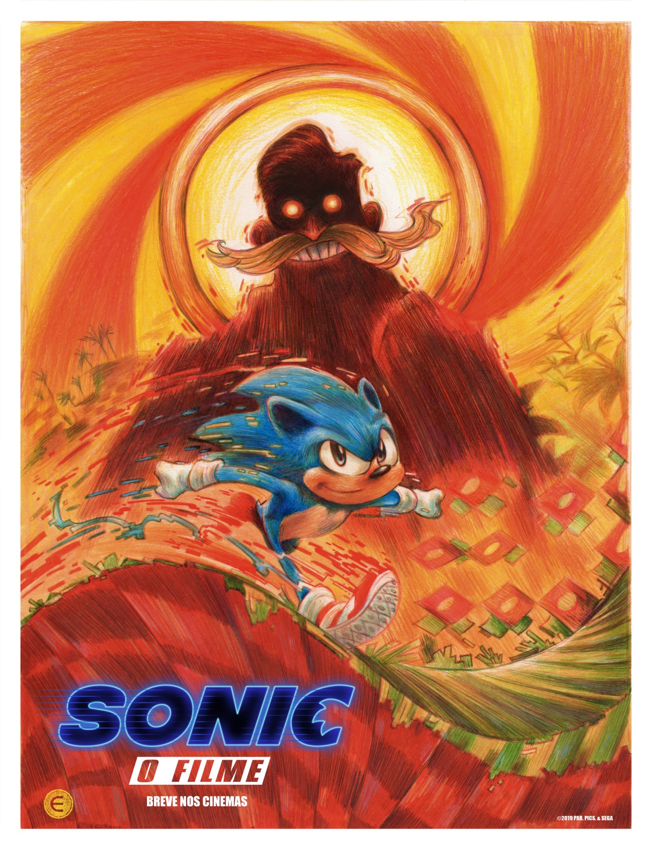 Ouriço estampa cartaz inédito de Sonic - O Filme; confira